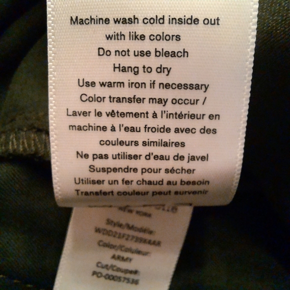 RAG & BONE Coated Pull On Highrise Jeans Pants Cotton Stretch Army Green S 4 - Picture 14 of 14